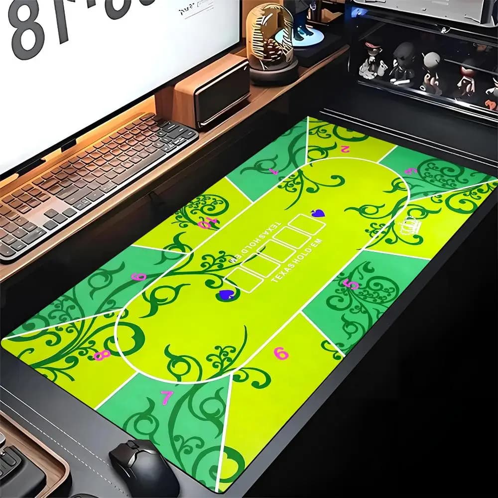 Tappetino per Mouse Texas Poker, Grande Tappetino da Gioco con Bordo Bloccato, Tappetino XXL in Gomma per Computer, Laptop e Scrivania