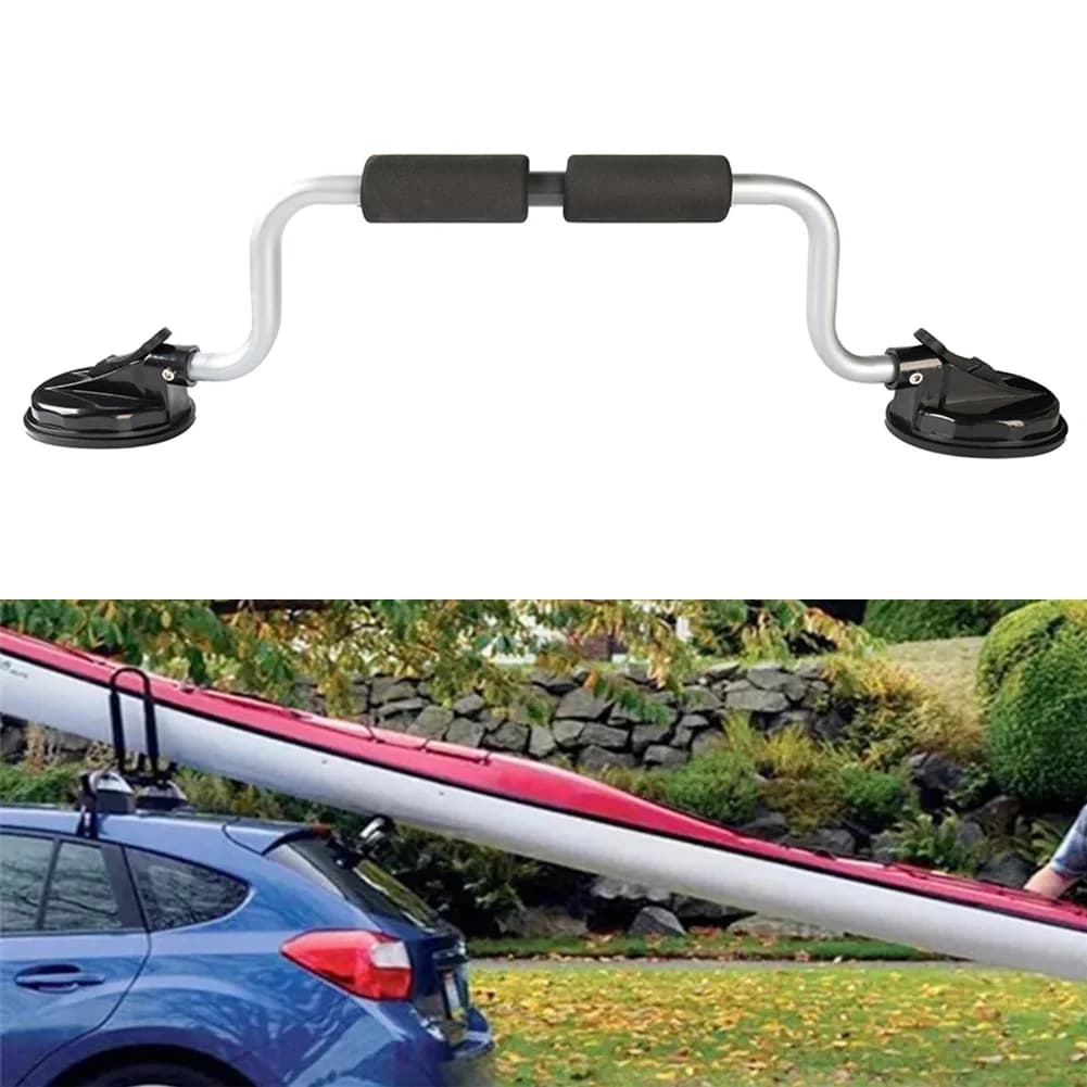 Kayak Roof Rack Suction Cup Type Roller Loader Strong Suction with Foam Rollers for Mounting Kayaks and Canoes To Car Tops-Black