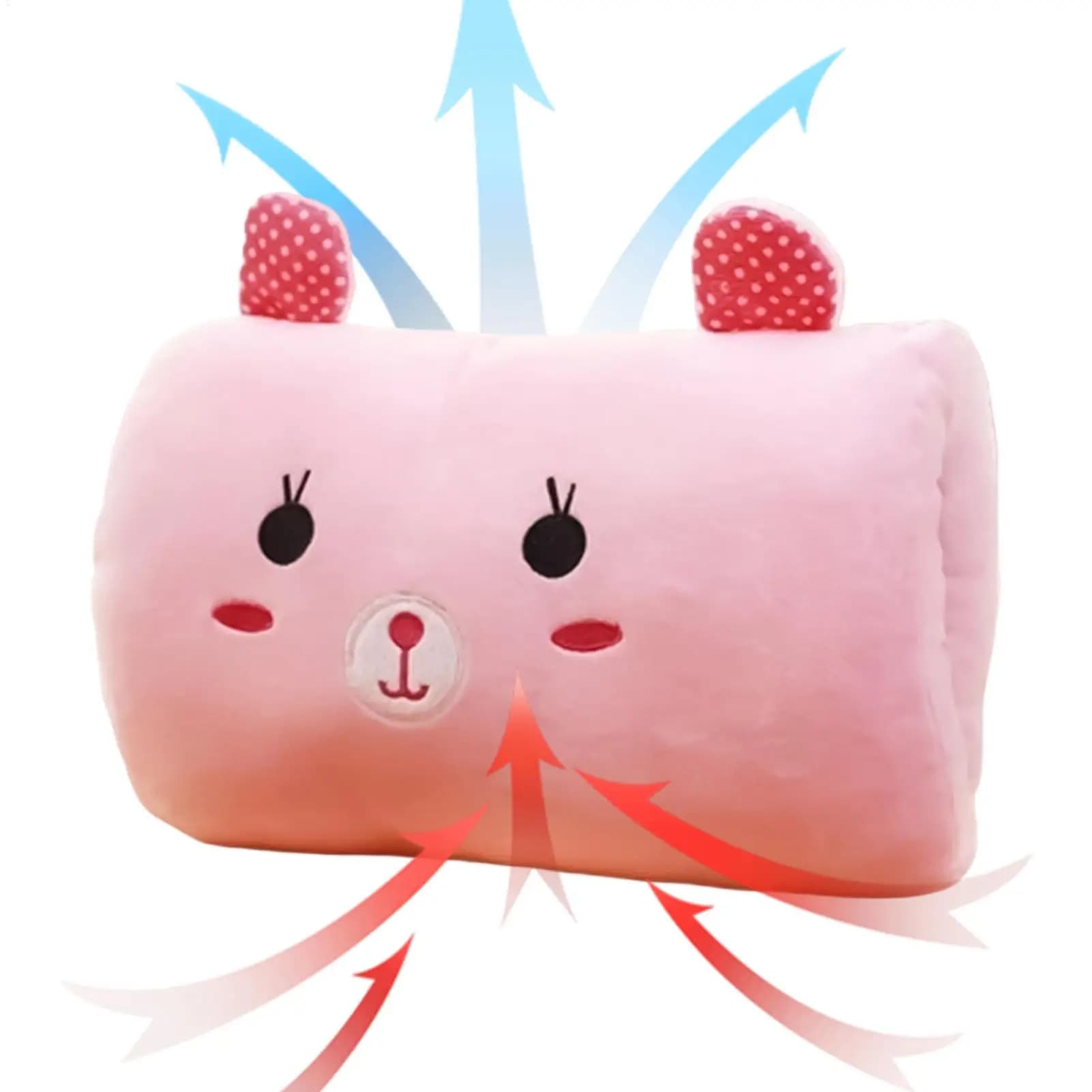 Scaldamani in Peluche a Forma di Coniglio, Cuscino per Braccia per Bambini, Ideale per Aula, Viaggi, Pisolini, Inverno, Scuola, Casa, Freddo