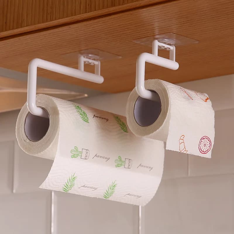 Portarotolo da cucina, porta salviette di carta, supporto appendibile, mensola portaoggetti per pellicola alimentare e panni, organizer.