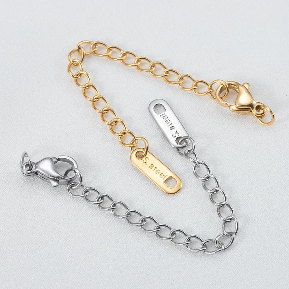 10pcs Gold Color Stainless Steel Extended Extension Tail Chain with Lobster Clasps Connector for DIY Jewelry Bracelet Necklace