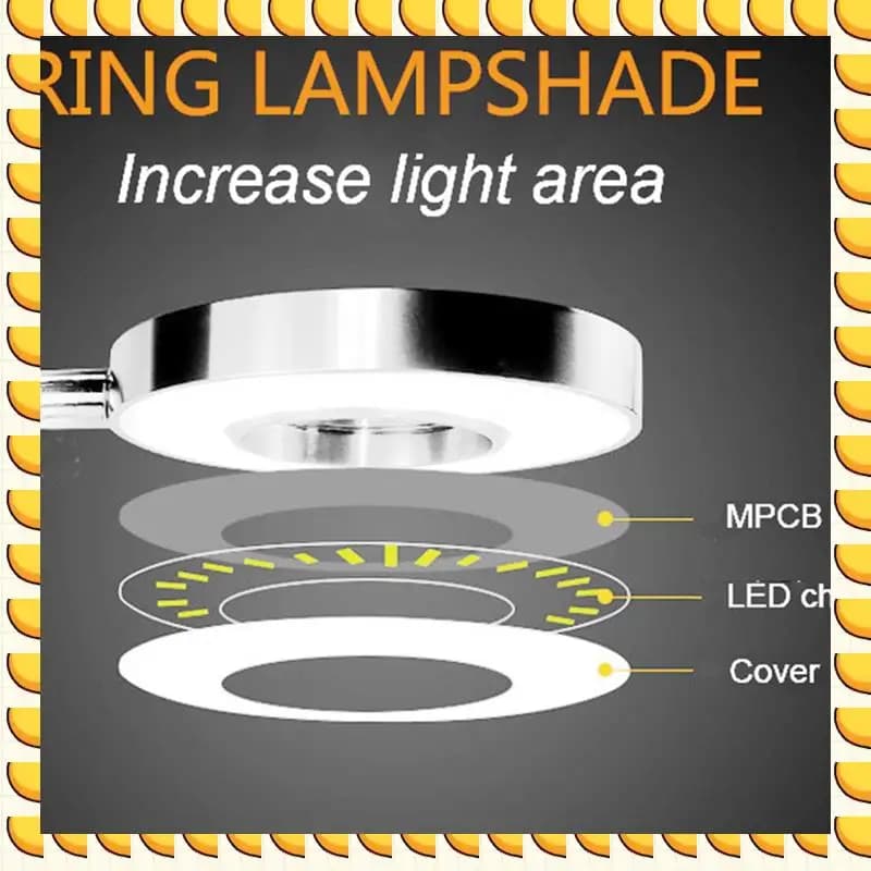BAAU 48 LED desk lamp with clip on desk lamp 360 ° Flexible reading table lamp for work desk -A