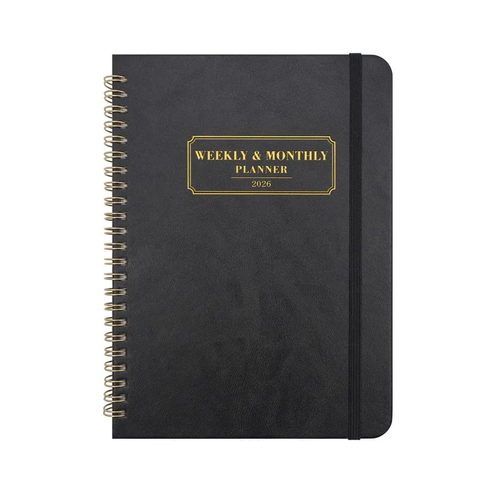 Agenda settimanale a spirale A5 Forte doppio filo 2026-2027 Agenda aziendale Notebook Note Pagine Nastro vincolante Calendario mensile Planner