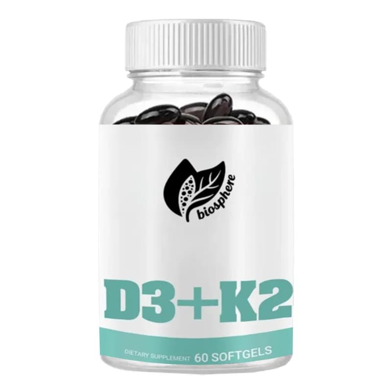 D3+K2 Vitamin 10000 UU, Bone and heart health supplement, The maximum resistance supports calcium absorption -60 soft capsules