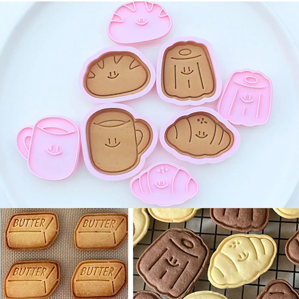 Cartoon Bread Series Biscuit Mold 3D Stereoscopic Pressing Butter Biscuit Cookie Cutters