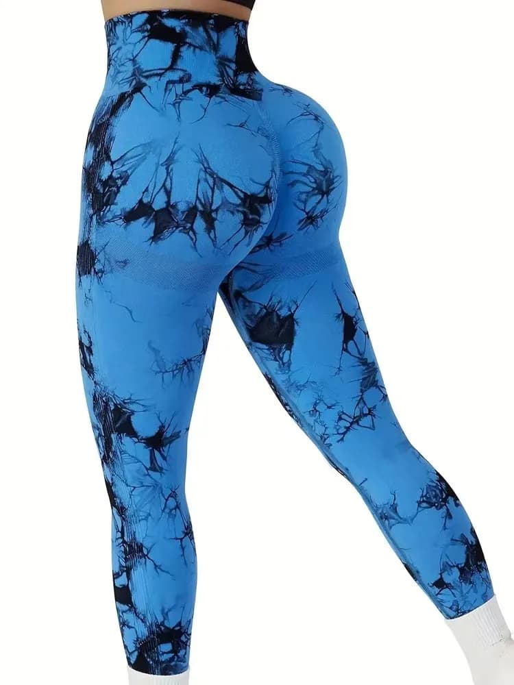 CZGUKE Leggings da donna tie-dye a vita alta, modellanti, contenitivi, push-up, senza cuciture, per yoga, allenamento e palestra