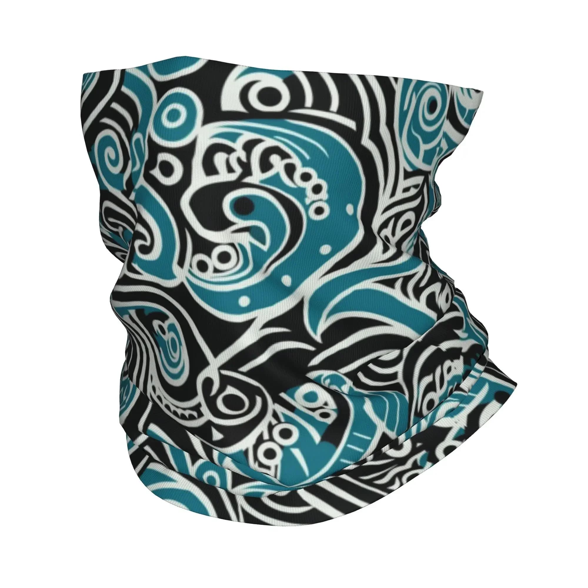 Kowhaiwhai Maori Modello Bandana Ghetta per il collo Maschera stampata Sciarpa Maschera multifunzione Ciclismo per uomo Donna Adulto per tutte le stagioni
