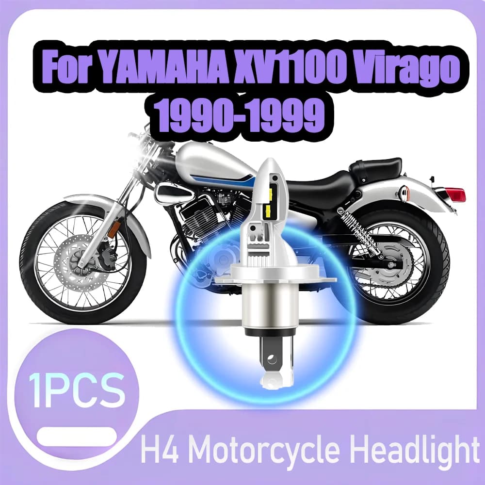 1 Pezzo Lampadina LED H4 ad Alta Potenza 10000LM per Faro Moto 12V Super Luminosa per YAMAHA XV1100 Virago 1990-1999 1991 1992