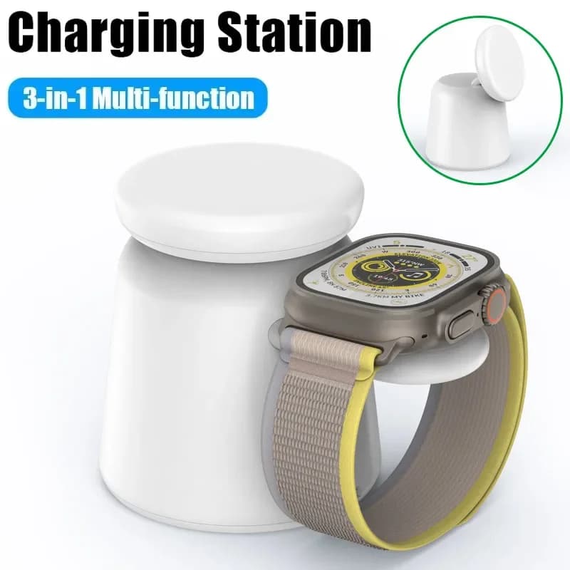 Magnetic Wireless Charger Holder 3 in 1 for Magsafe iPhone 15 14 13 12 Pro Max Airpods IWatch 9 8 7 6 Dock Station Quick Charging