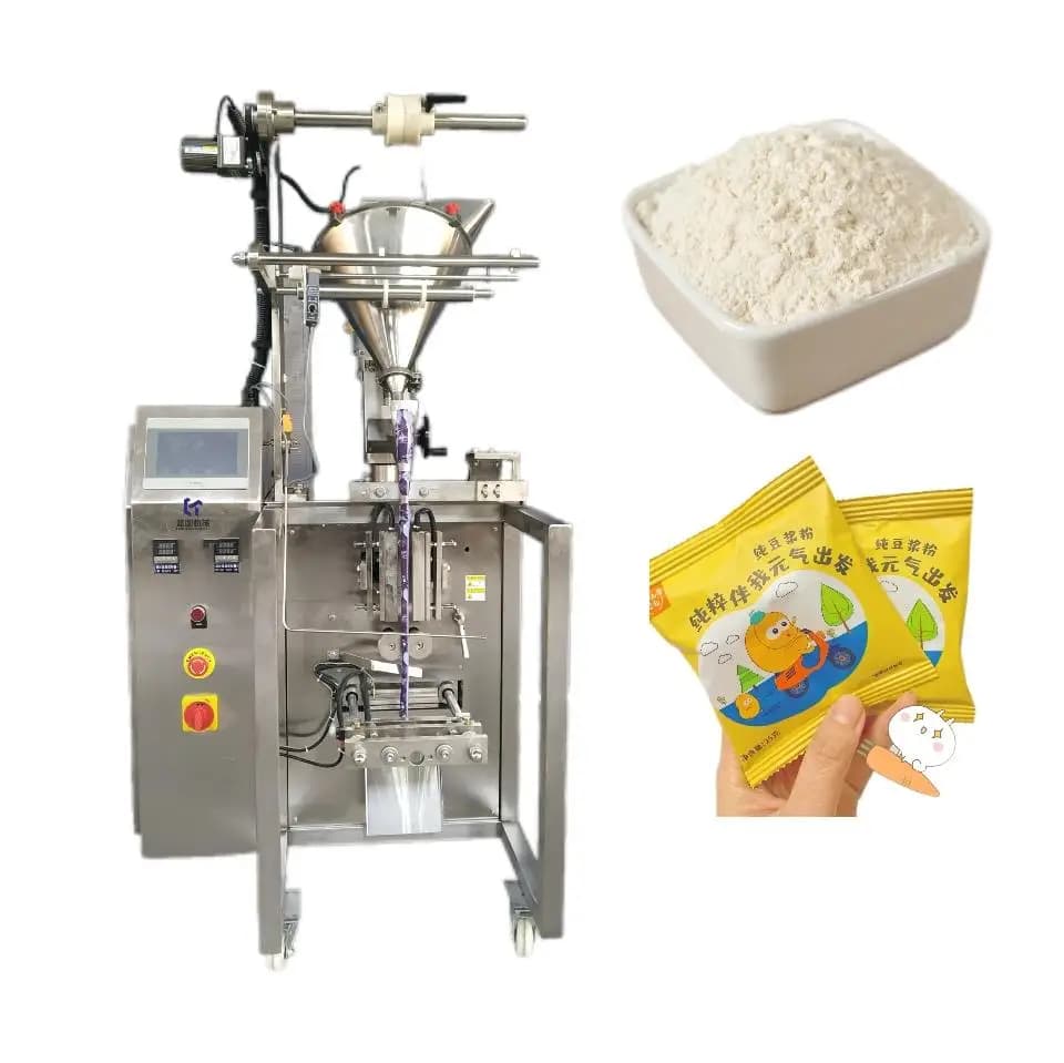 Packaging machine for weighing powder filler, pepper protein, corn starch bags, aluminium packaging, PLC Snus core components