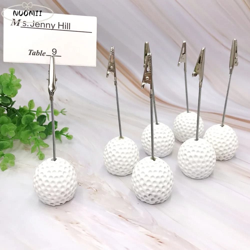 3pcs Card Clamp White Golf Ball Base Stable Base Multifunction Photo Clip Resin Memo Clamp Sport Display