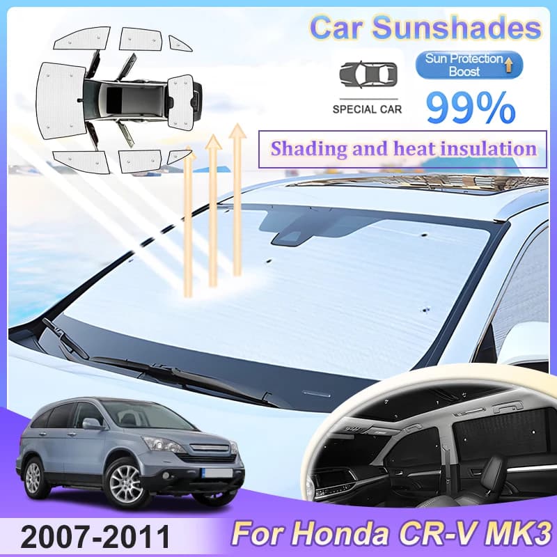 Car Sunshade For Honda CR-V CRV MK3 2007~2011 2010 Heat Insulation Front Window Visors Anti-UV Curtain Sunscreen Car Accessories