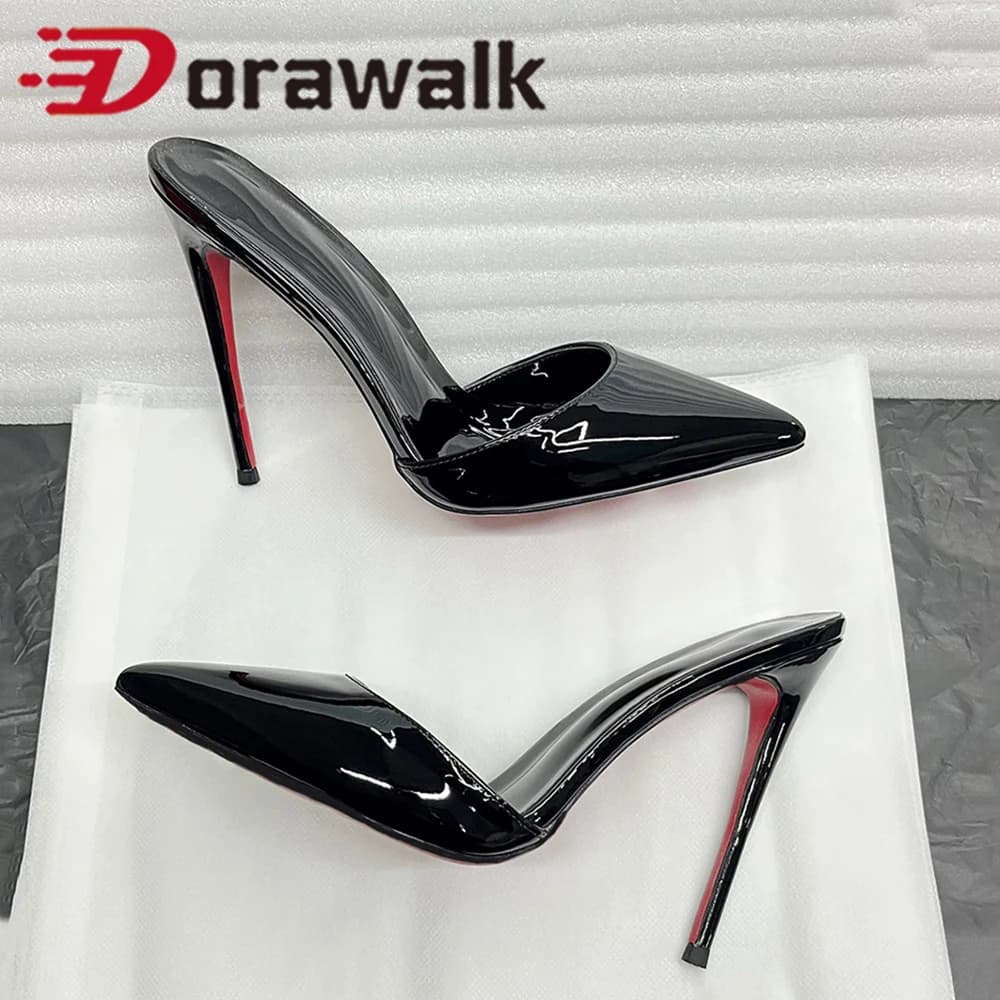 NEW woman sexy summer stiletto heels slippers high heels black inside sandal tip stripper female shoes elegant comfortable