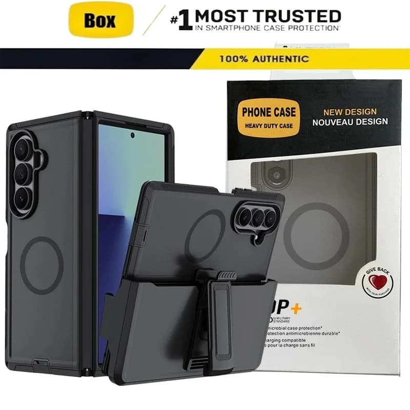 Heavy Duty Rugged Armor Belt Clip Defender Phone Case For Samsung Z Fold 8 Ultra 7 6 5 For Magsafe Shockproof OTT-Box Hard Cover