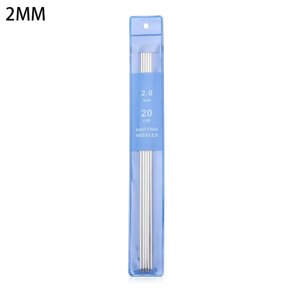 5Pcs/set Stainless Steel Craft Set Yarn DIY Sweater Weave Straight Knitting Needles Knitting Tools Metal Crochet Crochet Hooks