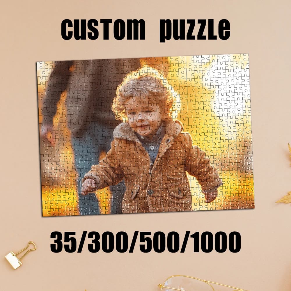 Puzzle Personalizzato con Foto di Animali Domestici 35/300/500/1000 Pezzi, Regalo Personalizzato per Compleanno, Matrimonio, San Valentino