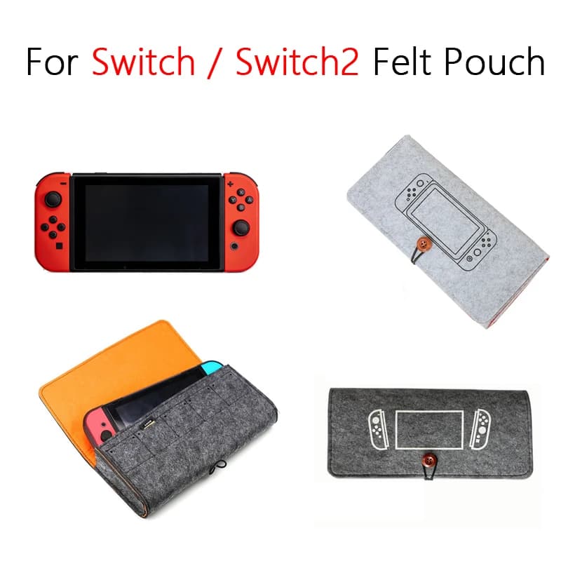Custodia Protettiva Ultra Sottile in Feltro per Nintendo Switch / Switch 2, Borsa per il Trasporto e la Conservazione, con Scomparto per Schede di Gioco e Ricarica