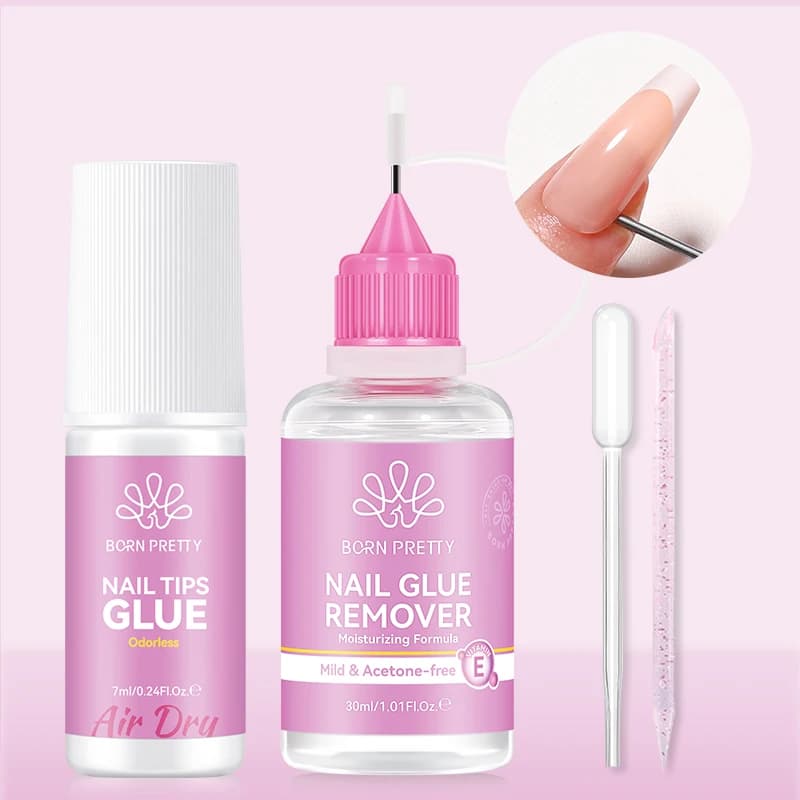 BORN PRETTY 1/2 Pz 30 ml Pinpoint Nail Colla Remover Smalto Gel Per Presse Su Unghie Quick Dry Delicato Ammorbidire Punte Del Chiodo Set di Rimozione