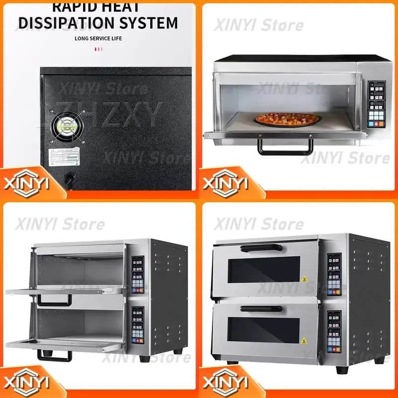 for CP03 Single Deck Pizza Oven Computer Controlled Temperature Commercial Double Deck Round Stone Top Electric Oven
