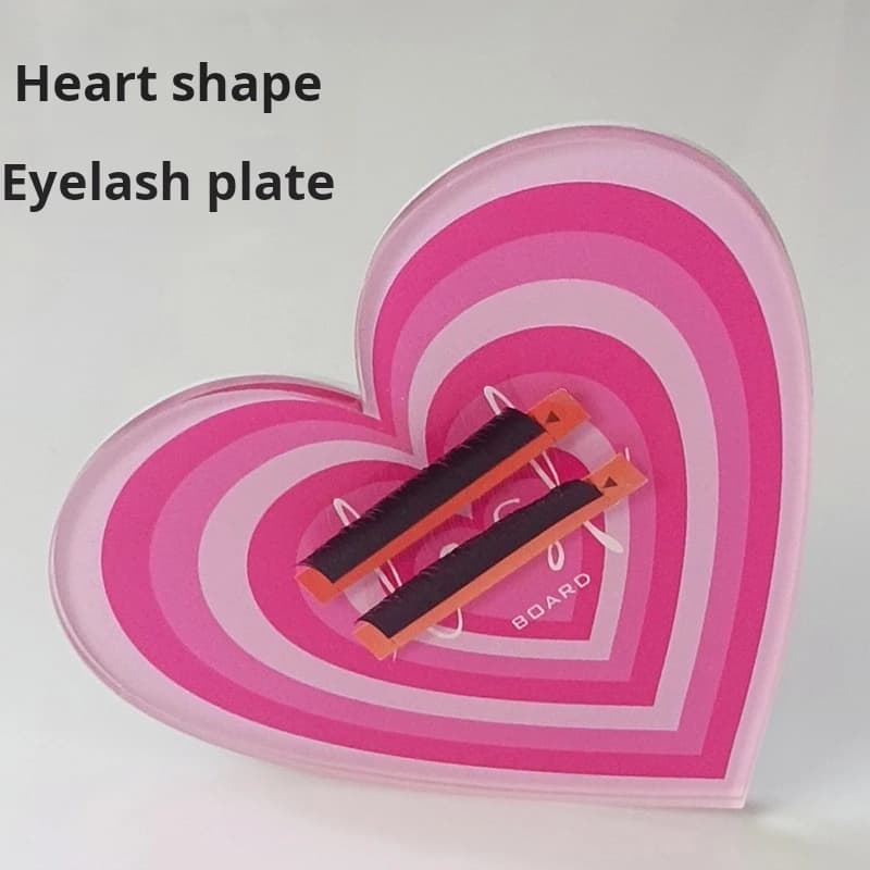 Piastrelle per ciglia di San Valentino con cuore rosa carino magnetico per palette di estensione delle ciglia in acrilico personalizzato all'ingrosso