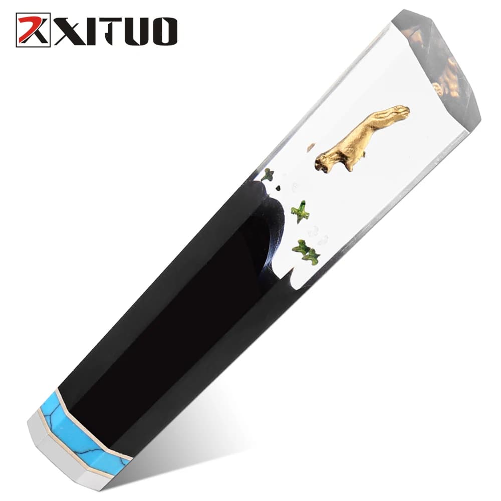 Manico per coltello ottagonale in resina nera e trasparente, accessorio per la creazione di coltelli fai-da-te personalizzato in fabbrica per coltello da chef Coltello Sashimi