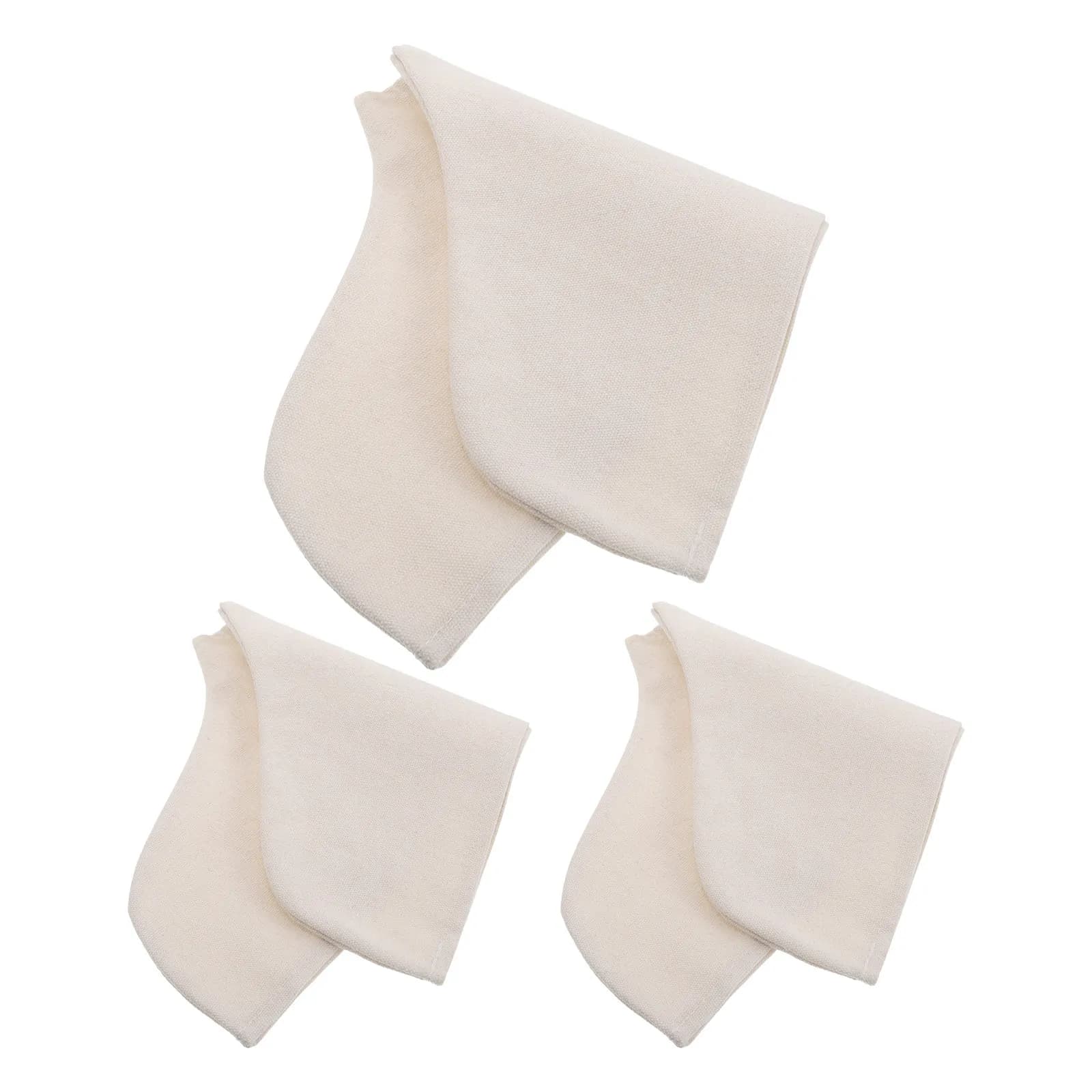 Set di 3 Copriabiti in Cotone e Lino per Armadio, Beige e Bianco, Antiscivolo, Protezione per Vestiti, Organizer