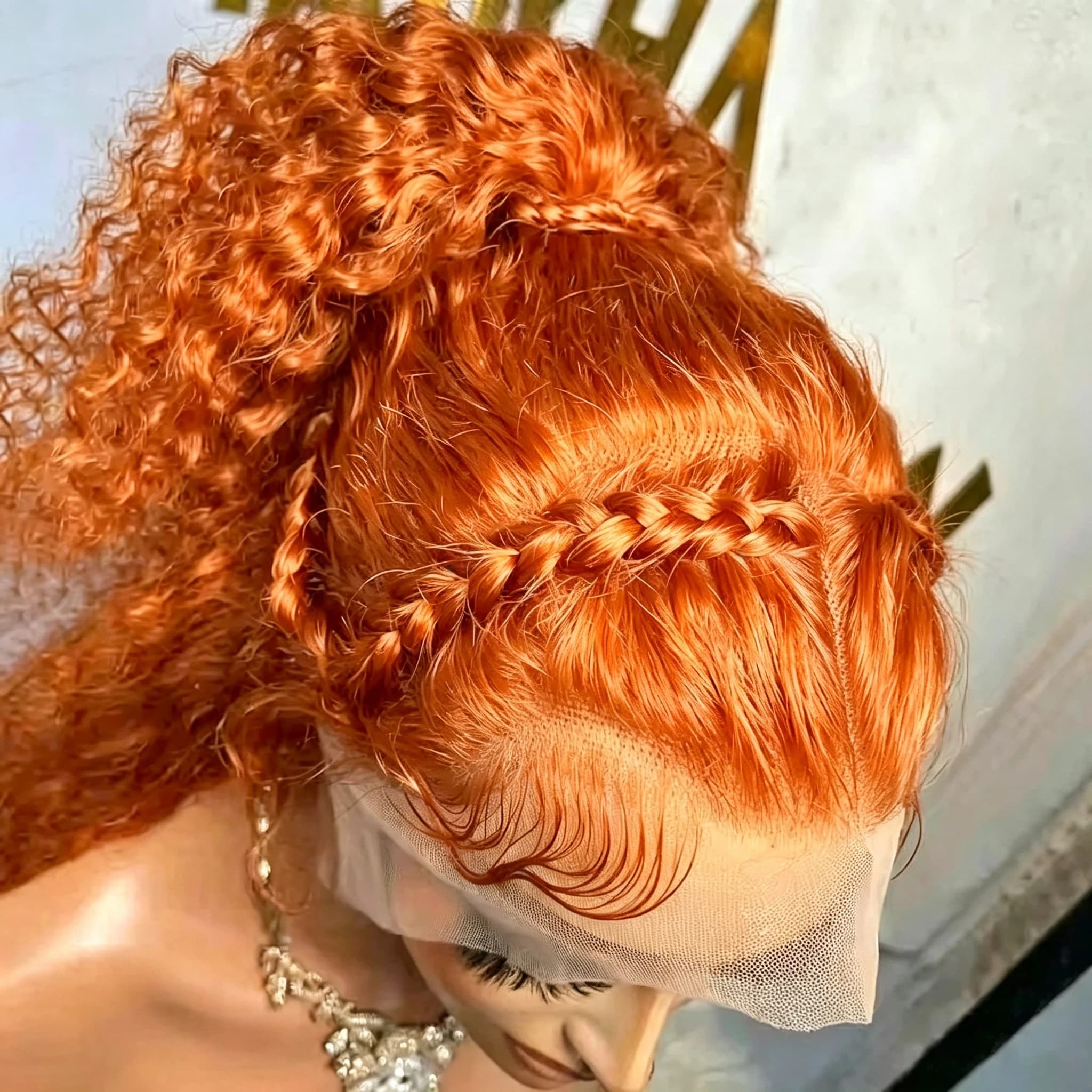 34 36Inch Orange Ginger Water Wave Lace Front Wigs 13x4 13x6 #350 Colored Wigs Brazilian Human Hair Deep Wave Curly Wigs 200 Density