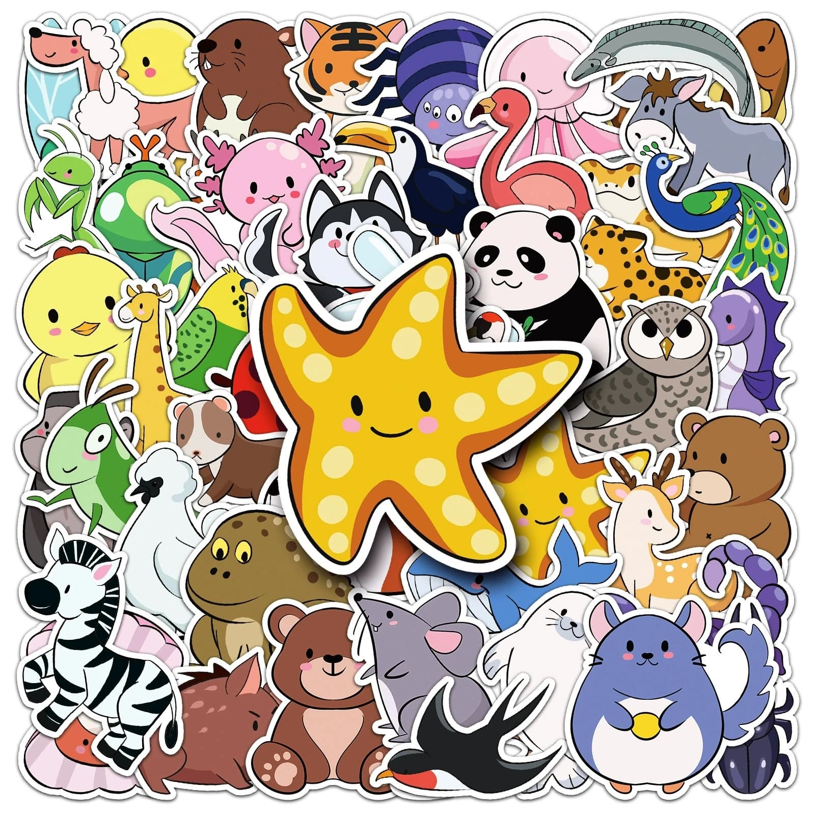 50-100 adesivi con personaggi dei cartoni animati, adesivi impermeabili carini disegnati a mano per articoli di cancelleria, skateboard, bottiglie d'acqua, quaderni