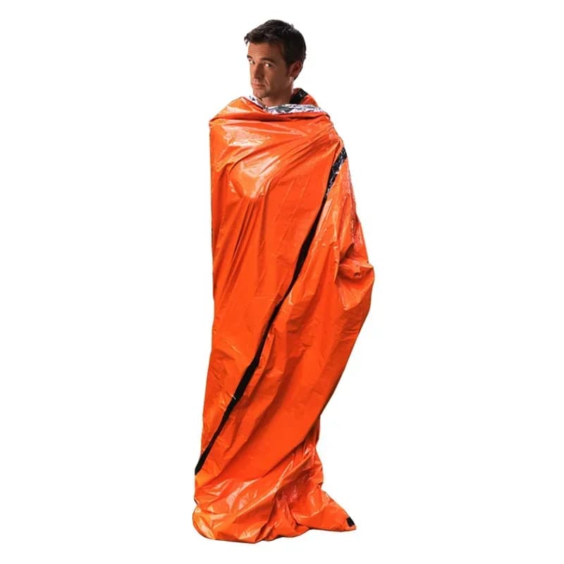 2 thermal bags in flannel for sleeping bag, ultralight, for camping and outdoor travel, with compression bag