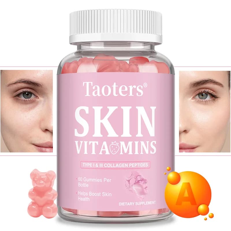 Gommose di Collagene e Vitamine per Pelle Antiossidante, Capelli, Articolazioni, Assorbimento del Calcio, Digestione e Salute del Sistema Immunitario