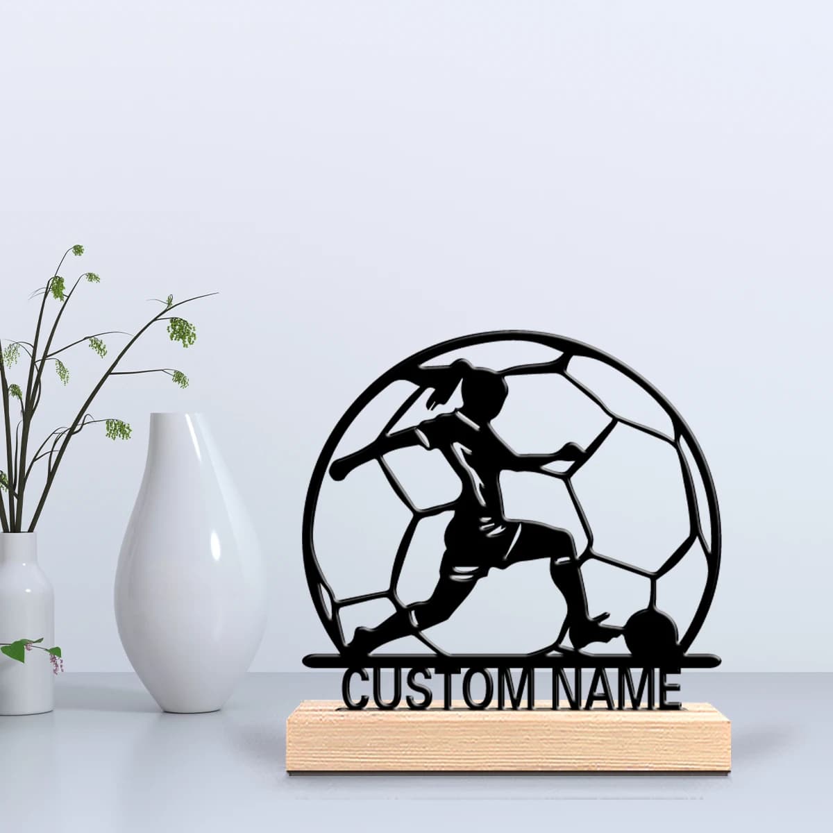 1pc Cute Personalized Custom football Hanging Metal & Wooden Decor for Nurseries Boho Bedrooms Celestial-Themed Baby Showers Va