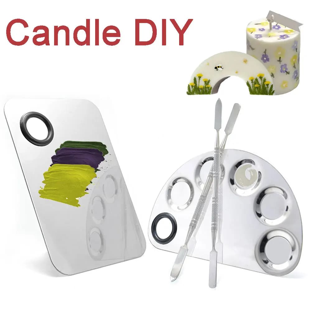 2 pezzi tavolozza di miscelazione in acciaio inossidabile con spatola bastoncino di miscelazione resina fatta a mano candela scent lavorazione kit di pittura regali per amanti fai da te