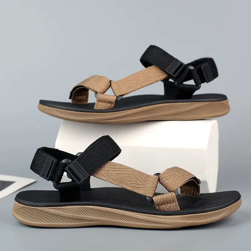 Sandali da uomo estivi per camminata all'aperto, impermeabili, con supporto per yoga, ciabatte da spiaggia aperte, antiscivolo, resistenti, piatte