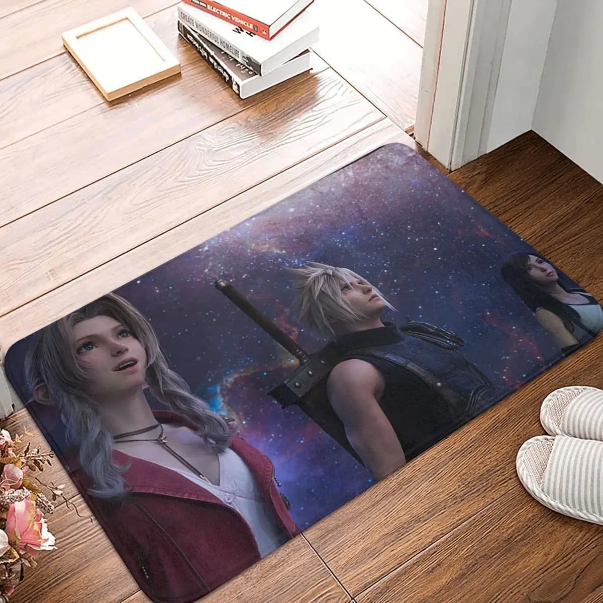 Final Fantasy 7 Rebirth Zerbino antiscivolo Tappetino Raschiante con sabbia Tappeto per ingresso cucina Tappetini per balcone di casa