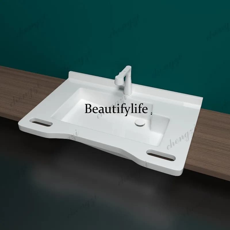 Washbasin integrated cabinet with handrails Washbasin mirror cabinet Nursing home bathroom