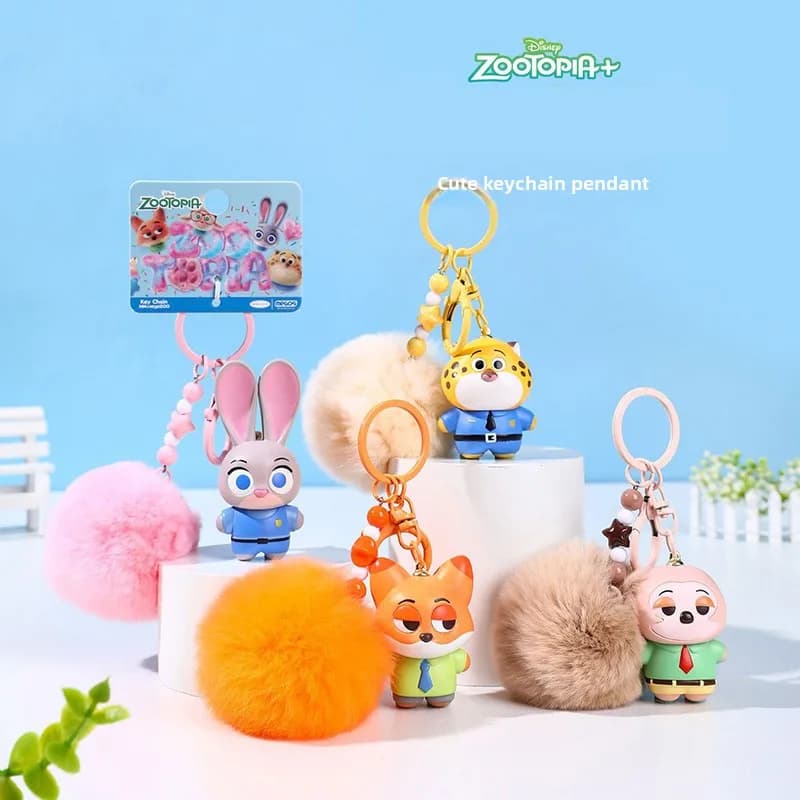 Portachiavi in peluche Disney Zootopia Judy Nick carino morbido farcito coppia borsa fascino cartone animato animale amici amante ciondolo borsa moda