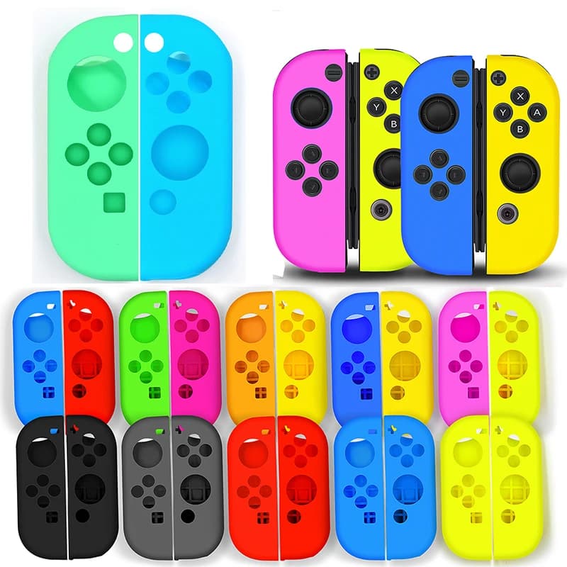 Per custodia controller Switch per NS Joycon Cover pelle maniglia di ricambio custodia in silicone con impugnatura per pollice per Nintendo Switch