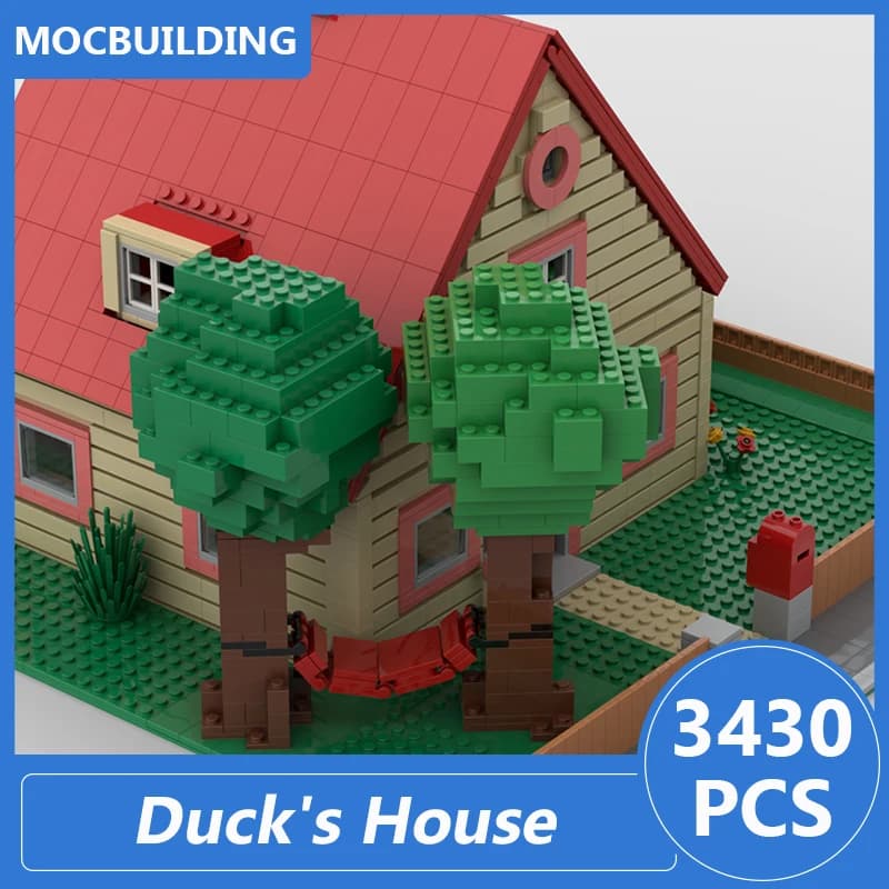 Blocchi da Costruzione Moc, Modello Casa dell'Anatra, Kit di Assemblaggio Fai-da-Te, Architettura Modulare, Giocattoli Educativi Creativi, Regalo, 3430 Pezzi