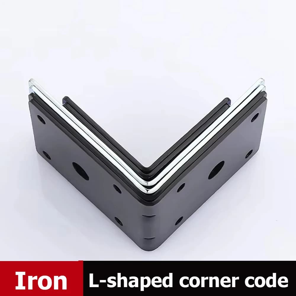 10Pcs L-shape Iron Corner Code Black 90 Degree Right Angle Bracket Fixed Connector Used For Board Shelf Support