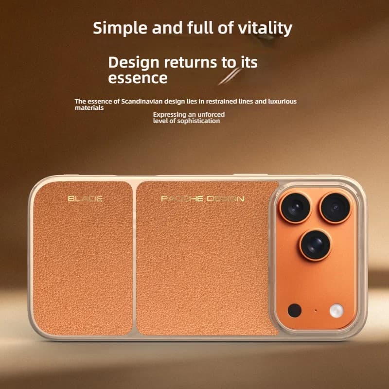 Luxurious Leather Back Panel Magnetic Phone Case For iPhone 17 16 15 14 Pro Max Wireless Charging Shockproof Protection Cover