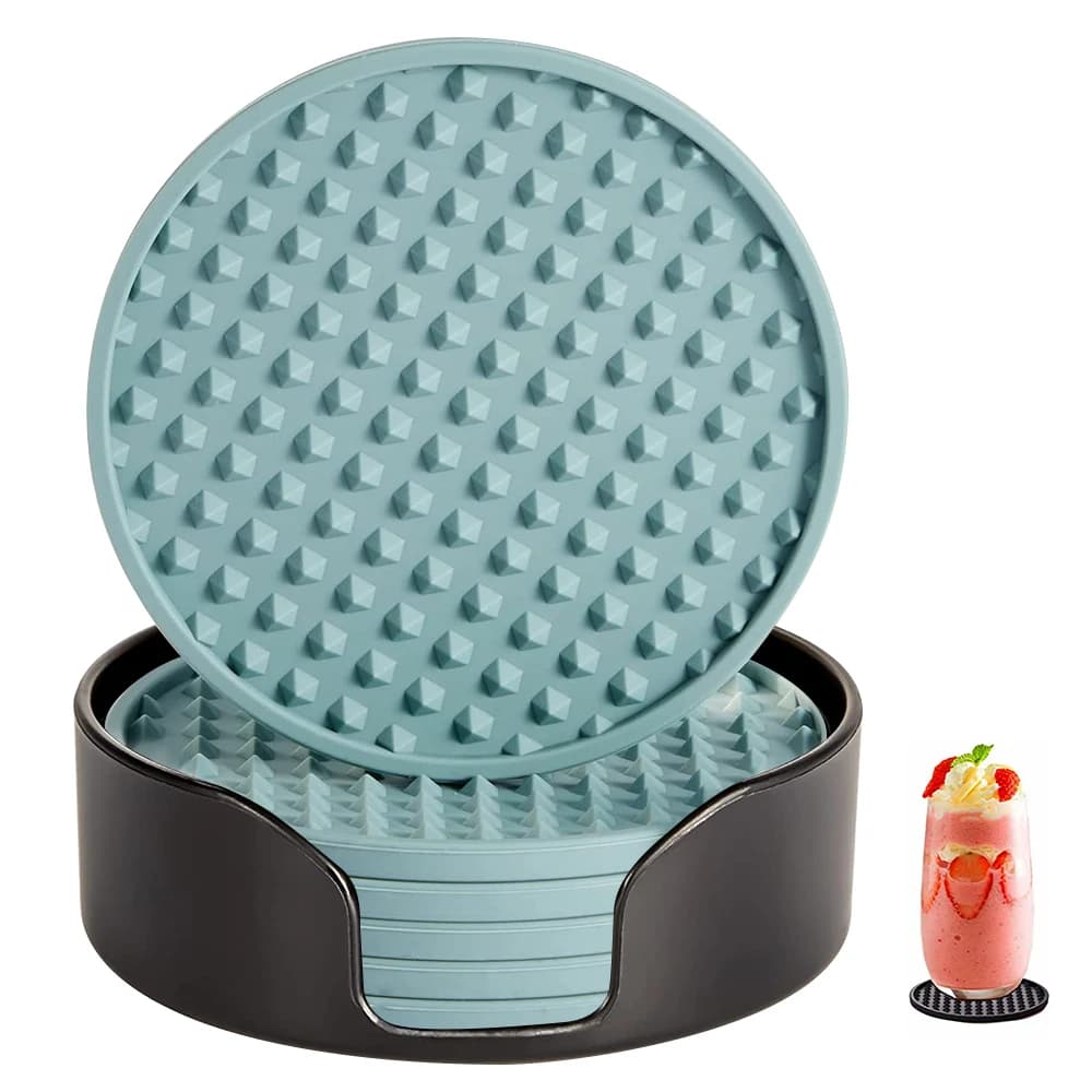 6/7 pezzi sottobicchieri per bevande in silicone con supporto resistente al calore tappetino per asciugare i piatti protezione da tavolo sottobicchieri antiscivolo per bevande