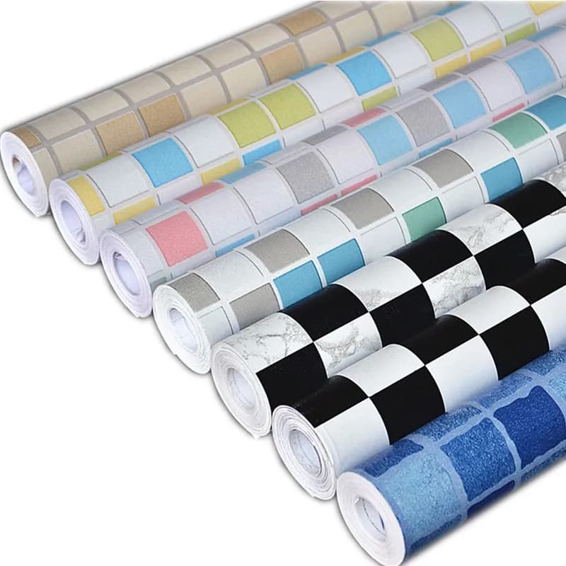 Carta da parati autoadesiva in mosaico in PVC cucina stufa adesivi ad alta temperatura a prova di olio soggiorno pellicola impermeabile per ristrutturazione di piastrelle