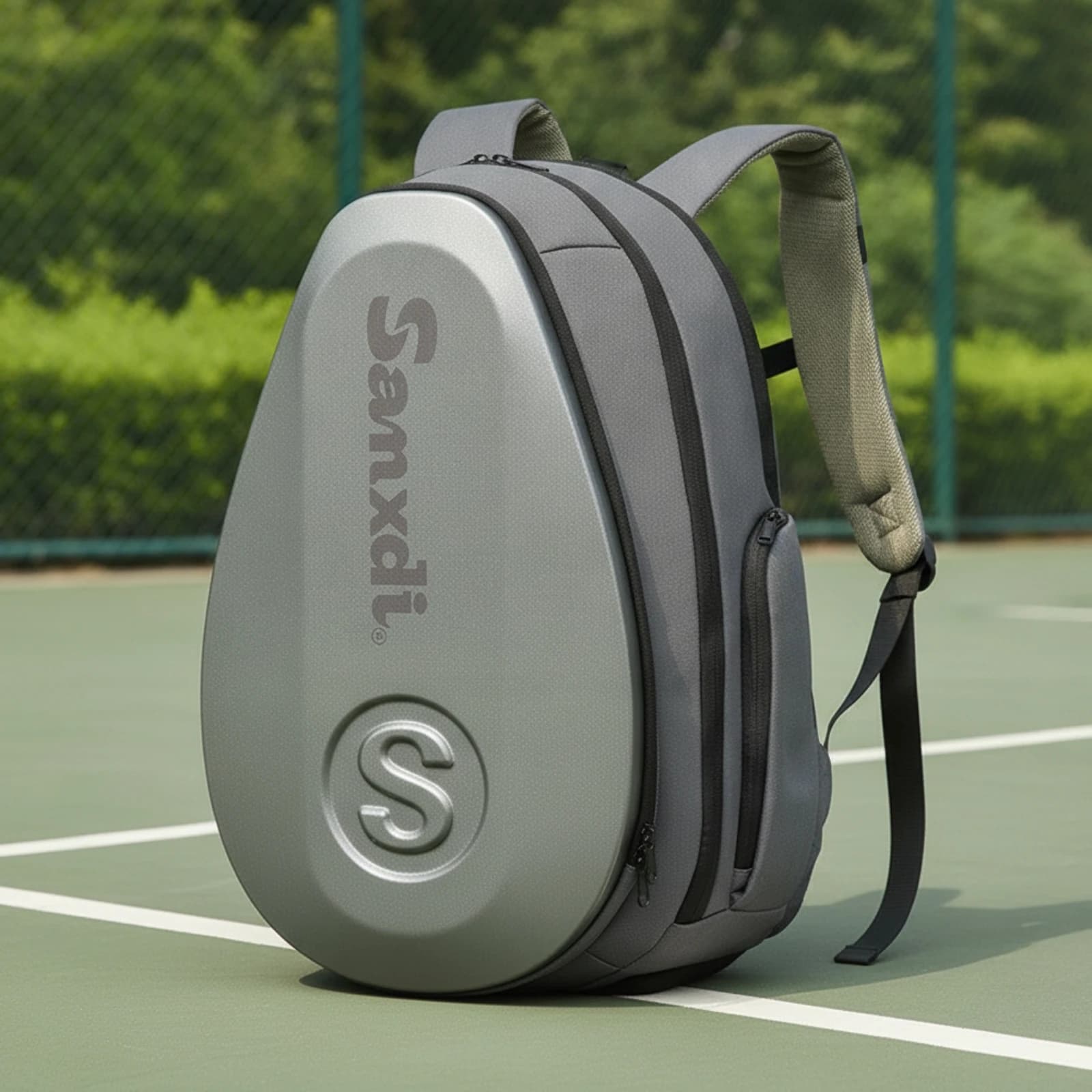 Tennis Backpack with Shoe Compartment Hard-Shell Tennis Bag with Shoe Compartment Racket Bag Teardrop-Shaped Insulated