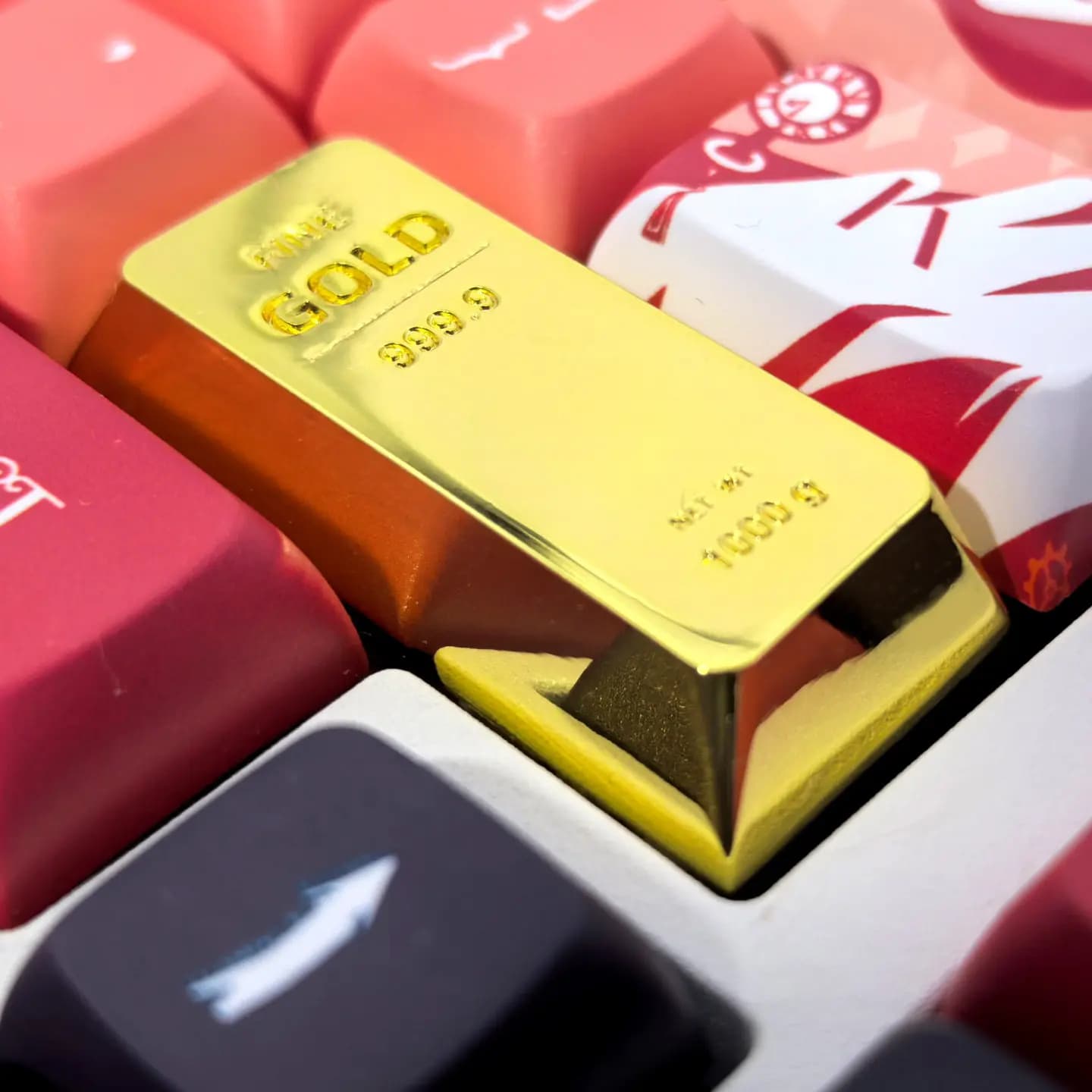Zinc Alloy 1u/2.25u Keycaps Set Golden Cherry Profile Custom Original Handmade Keycaps for Mechanical Keyboard Accessories DIY