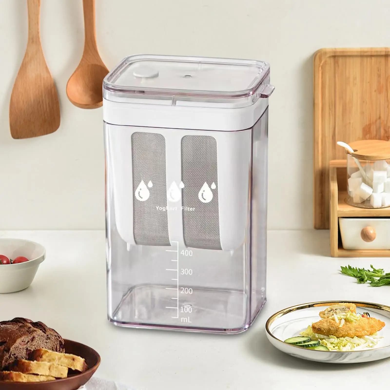 1100ML cheese Yogurt Maker fresh washable homemade whey separator kitchen tool to make Greek Yogurt often soy milk