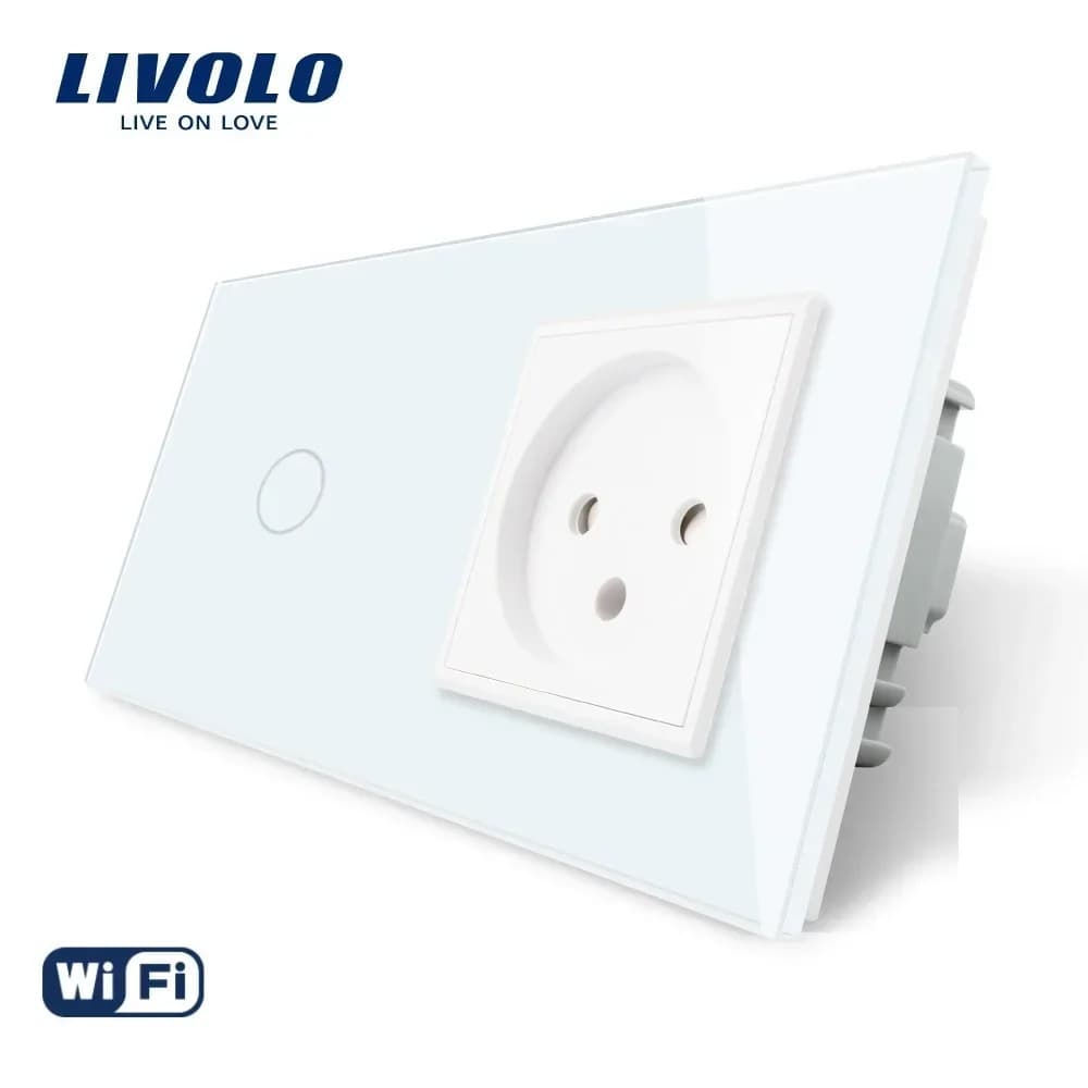 Livolo EU Standard Wifi Switch And Wall Israel Socket Plug, AC 220~250V 16A Crystal Glass Panel for Alexa Google Smart Home Life