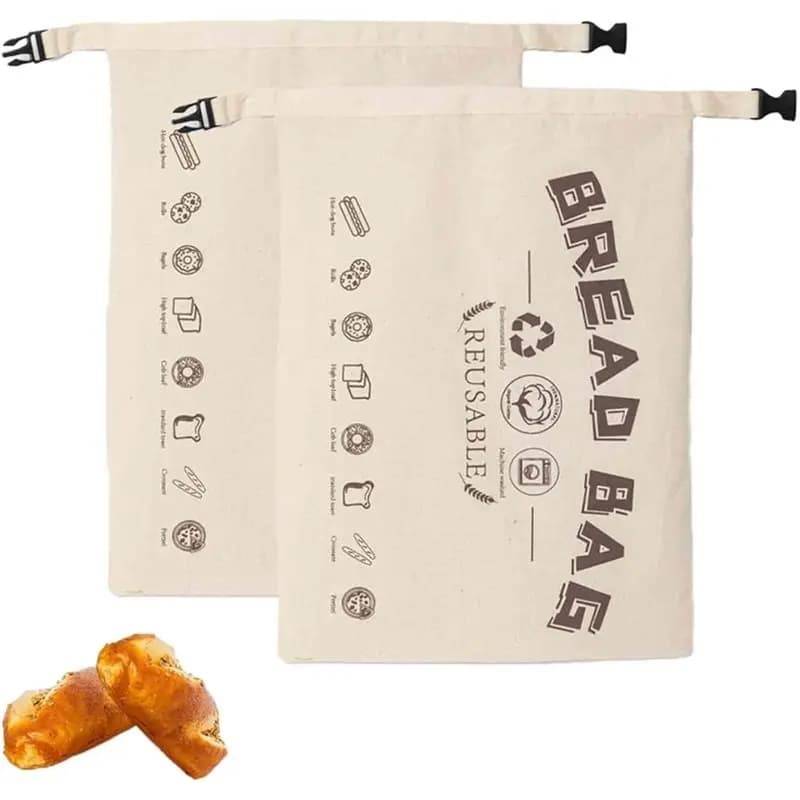 Reusable Beeswax Bread Bags 2-Pack-Reusable For Sourdough& Homemade Bread, Good Cotton Food Storage Wrap