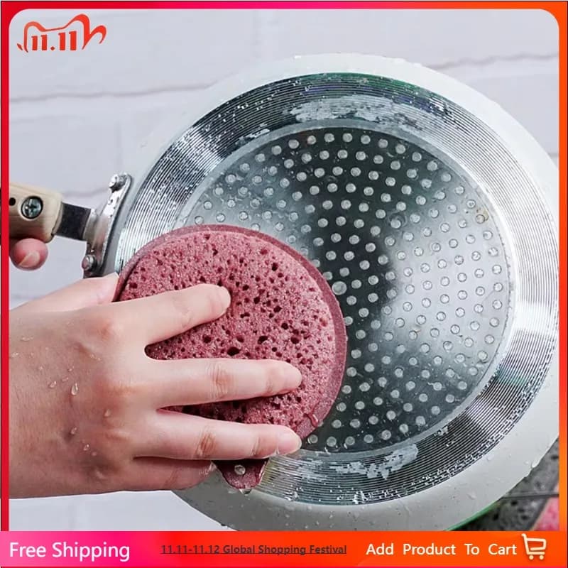 Spugna circolare da 3 pezzi per la pulizia della cucina, piatti, pentole per spazzolare, blocchi di spugna per alghe, lavaggio auto, lucidatura, ceratura