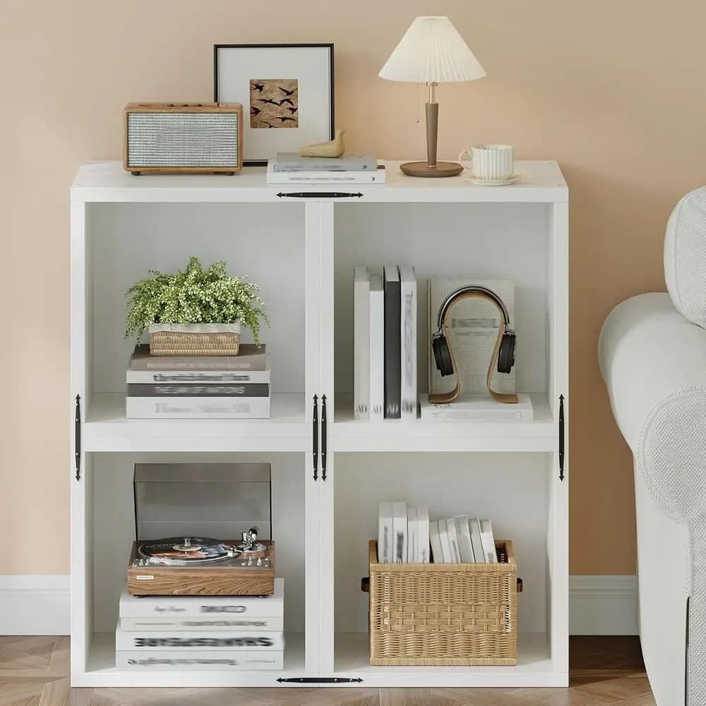 Organizzatore a 2 cubi, libreria fai-da-te con scaffali aperti, libreria a cubi impilabile con design anti-ribaltamento, per camera da letto, ufficio, dormitorio, casa