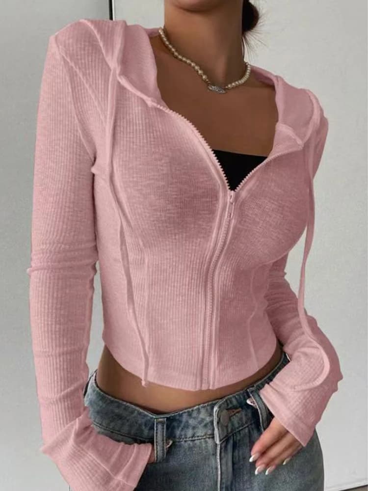 2025 Autumn and Winter Knitted Fashionable Sweater, Slim Fit Sports Pullover, Hooded Sweatshirt, Short Zipper Hooded Jacket